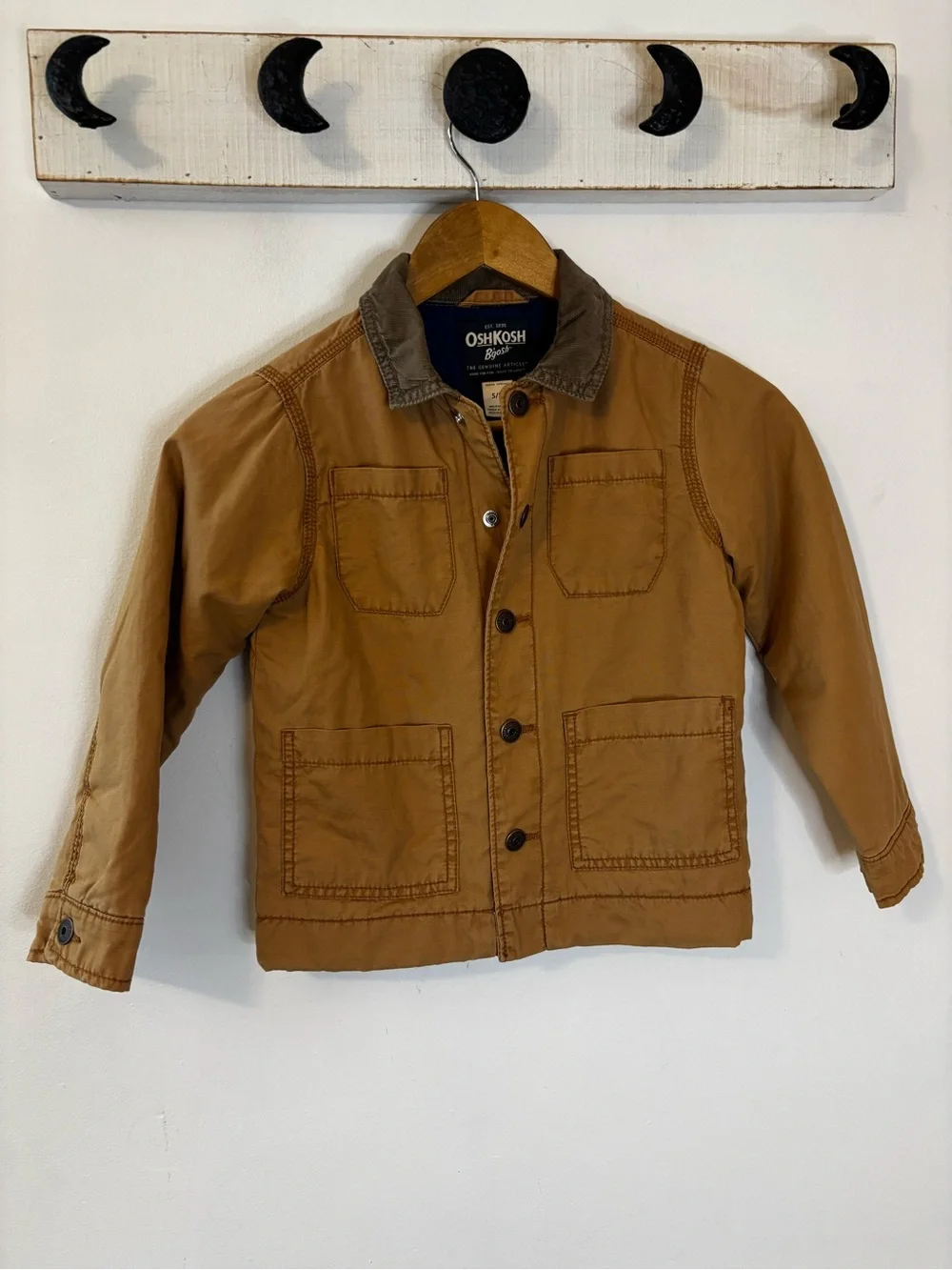 OshKosh B'gosh Kids' Brown Canvas Barn Jacket Corduroy Collar